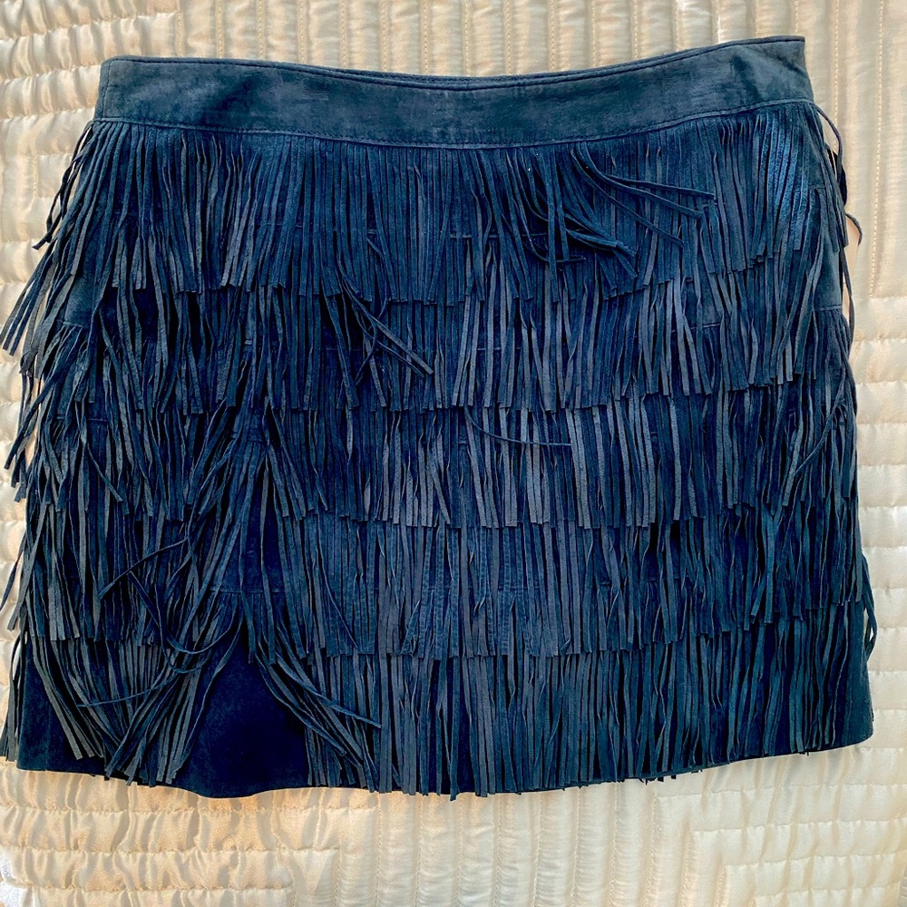 Michael Kors Suede fringe mini skirt